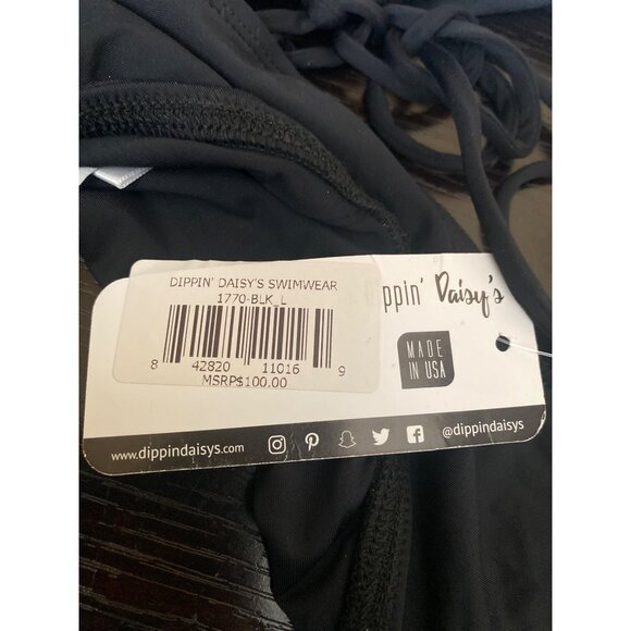 Dippin' Daisy's Black One-Piece Swimsuit Sz L New with Tags - Picture 10 of 12